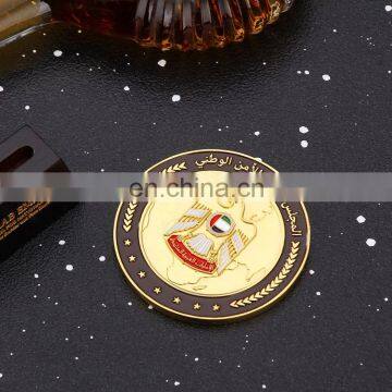 matt gold plated souvenir embossed metal coin