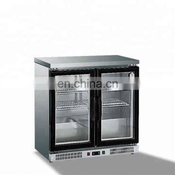 Double Hinged Glass Doors Display Showcase, Commercial 210L Beverage Bar Cooler photo-2