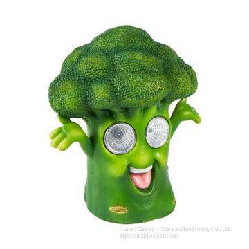 Resin Solar Lamp Garden Decoration Broccoli/Potatoes/Lettuce Resin Crafts Garden Decoration Mouth photo-3