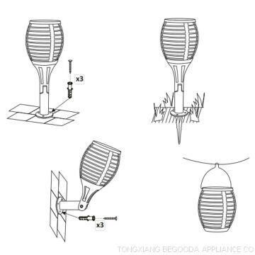 Solar Flickering Flame Torch Lamp 36 LEDs Dancing Waterproof Landscape Decoration Lighting, Dusk to Dawn for Outdoor photo-4