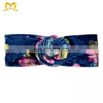 2019 Kids Valentine Heart Shape Turban Headwrap Crushed Velvet Kink Headband Hair Bands For Girls photo-2