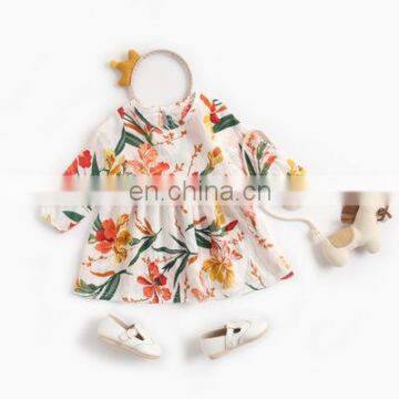 Girls Dress Autumn and Winter Female Treasure Children's Clothing Children's Spring Baby Skirt Floral Long Sleeve Europe