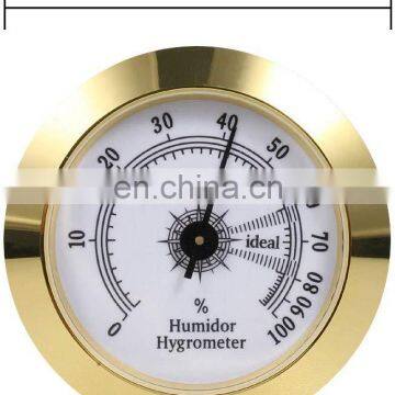 HQS006 Gold 2 Inch Diameter Round Metal Cigar Hygrometer Electronic Hygrometer Cigar Accessories for Cigar Humidor Factory Price photo-3