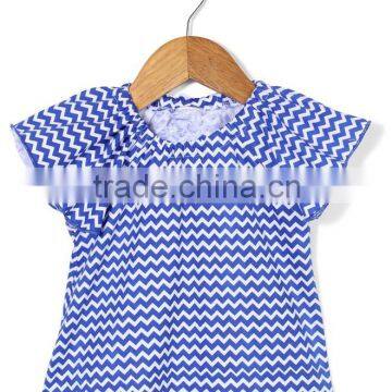 2016 Pictures of Girls Cotton Short Sleeves Chevron Tops With Headband photo-2