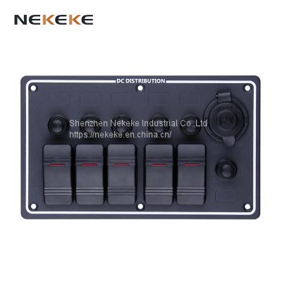 High quality Marine Caravan For Waterproof Black Rocker boat switch panel