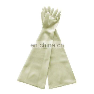 High quality 70 cm long chemical resistant inert industrial work latex gloves