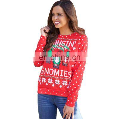 2021 Autumn and Winter New Christmas Printed Fashion Long Sleeve Sweater Large Size Women's Casual Top Fleece Jacket