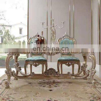 Antique style solid wood Table Set hand carved  Luxury  restaurant Dining Furniture