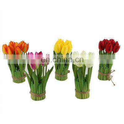 Hot sale lifelike plastic faux tulip flowers artificial flower plant decor in bulk unpotted for decoration