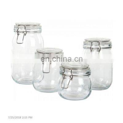 Multifunctional Glass Airtight Sealed Canister, Cheap Food Safety Glass Jar Clip, Round Shaped Apothecary Jar With Lid