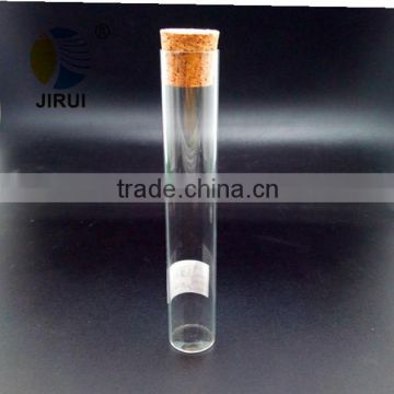 50ml clear borosilicate glass tube bottle with cork