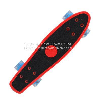 Mini Cruiser Skateboard Retro Style Plastic Skate Board with Colorful Wheels