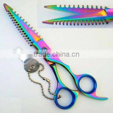 Shark Blades Barber Scissors Multi Titanium Coated 7"