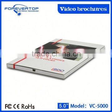 New arrived 5 inch video brochure as christmas gift