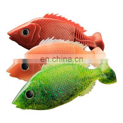 JOHNCOO 10cm 12cm Sunfish 3D Lifelike Fish Eyes Soft Plastic Fishing Lure