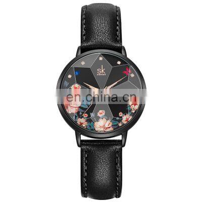 SHENGKE 2021 Luxury Watches For Ladies Wholesale Alloy Wristwatch Flowers Dial Watches Original Designer Watch Woman K0127L