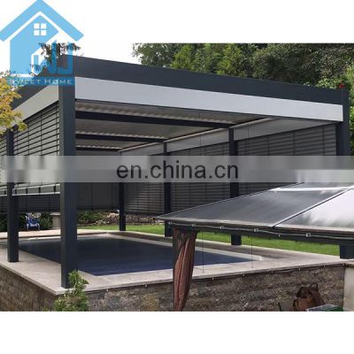 Waterproof Aluminum Patio Deck Outdoor Motorized Louvered Roof Pergola Kits