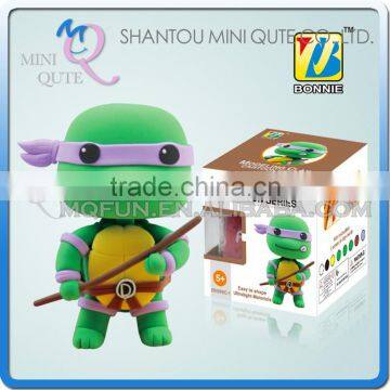 Mini Qute Bonnie kawaii boys Anime Ninja Turtle Donatello DIY cartoon building block plasticine clay educational toy NO.BN9990-1