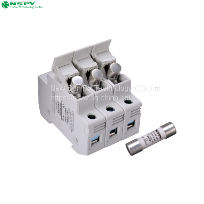 Rail Mount Fuse Holder DC 1000V 10×38mm Fuse Holder 30A Fuse Link Holder for Solar System Protection