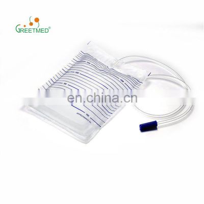 urine drainage collection bag manufacturer disposable hospital bulk adult 2000ml  urine drainage bag without outlet valve