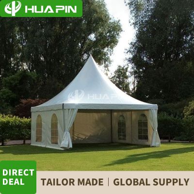 15x15ft Waterproof Garden Tent Outdoor Canopy Pagoda with Church Window Sidewalls