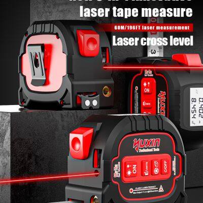 60m Muti-fuction CE Approved 3-in-1 Rechargeable Laser Tape Measure With 5m Autolock Measuring Tape for Construction photo-3