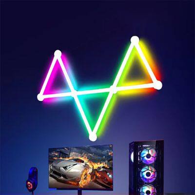 Wifi App Glide LED Wall Lamp Music Sync WiFi TV Back lights Smart Wall Light  Bars for Gaming Room Decor Streaming