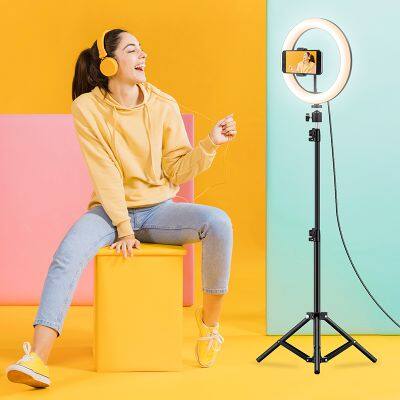 14 Colors Portable Remote Control With Tripod Stand 10 Inch LED Ringlight RGB Ring Light Ring Light With Tripod Stand