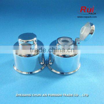 24/410 UV plstic flip top cap,shining silver plastic cap for bottle