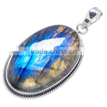 925 SOLID STERLING FINE SILVER LABRADORITE PENDANT