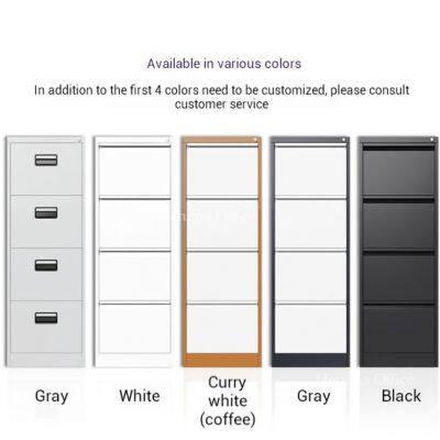 Steel Filing Cabinet for  Hotel Administration, 4 Drawer Vertical Unit with Full Extension Drawer Design & Reinforced Base Structure