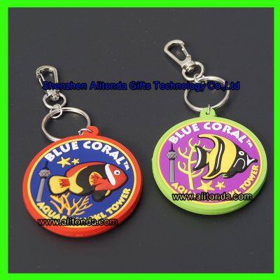 Cartoon Keychains Custom Round Shape Soft Pvc Rubber Keychain Custom Sea Animals Figure Keychains Custom for Promo Gifts Keychains photo-2