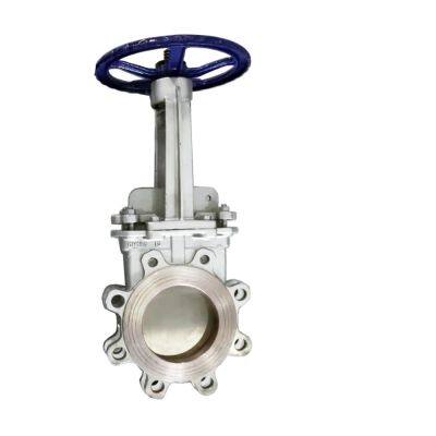 DN500 Soft Seal Resilient Seat CI DI GGG50 Ductile Iron Pn10/16 Wafer Type Knife Gate Valve With Hand Wheel photo-2