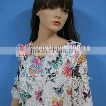 Xingyu Embroidery Factory Butterfly Full Embroidery African Fabric Lace for Evening Wedding Dress photo-3