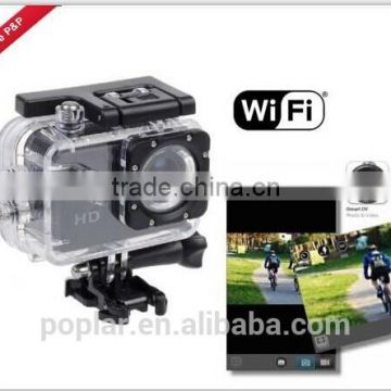 Poplar Sports Action Camera Sj4000 Wifi Action Camera 1.5inch LCD H.264 Full HD 1080p 30M waterproof Camera PC Camara 170 Angel