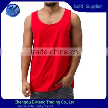 Men plain red vests custom tank top high quality