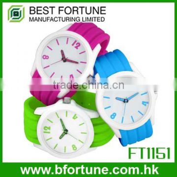 FT1151 Colorful silicone strap alloy case plastic kids watch