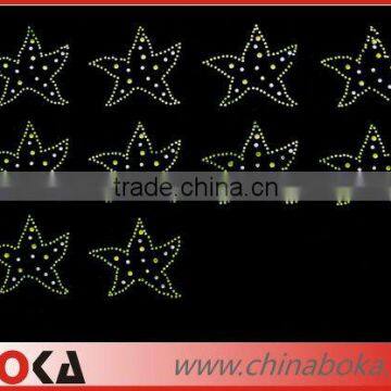 Stars pattern gold rhinestones hot fix t-shirt motif