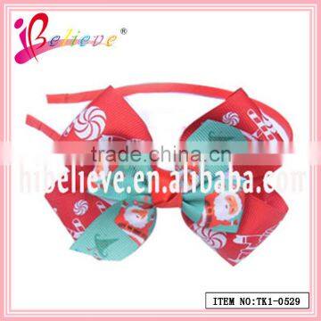 High quality environmental ribbon bow headband wholesale festival christmas headband (TK1-0529)