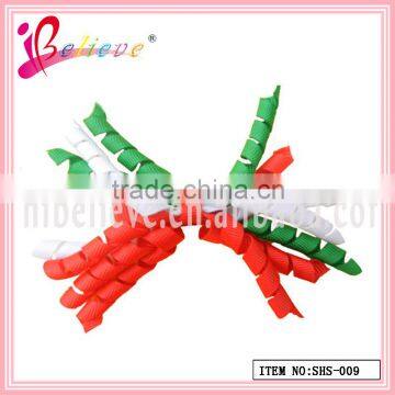 2014 Hot Sale no Fade Colourful Handmade Frizzy Dot Ribbon Christmas Hair Barrette (SHS--008) photo-4
