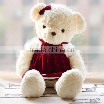 Plush Toy Couple White Bears in Dark Red Cloth/Soft Big Bear Toy Total Length 100cm/Soft Stuffed Bear Valentine Gift photo-2