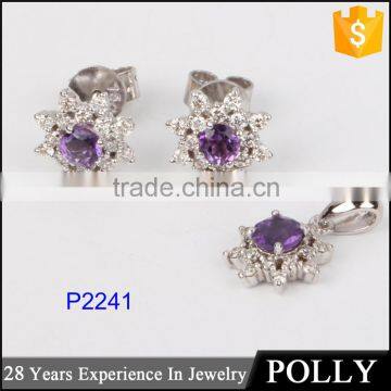 Guangzhou jewelry wholesale small gemstone earrings crytal jewelry set