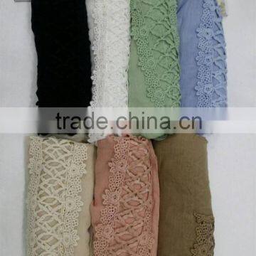 2016 Newest Fashion Casual Hollow Out Embroidery Lace Scarf Women Hijab Quality Choice