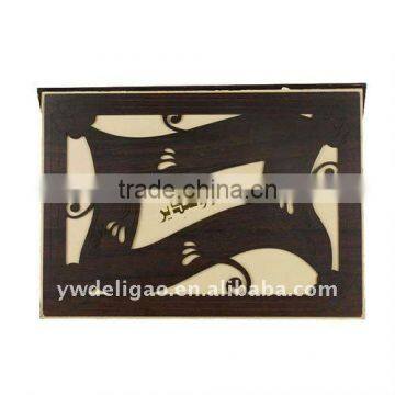 Hot Sale Office Stationery Hot Stamping Engraving Wood Board Arab Honor Certificate Holder