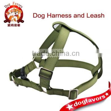 Army Green Solid Nylon Harness For Big Dogs, Classic Pet Harness