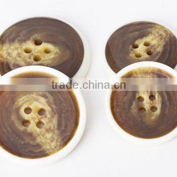 Sedex Audited Factory 2 Pillar Burnt Rim Resin Horn Button, Polyester Horn Button photo-3