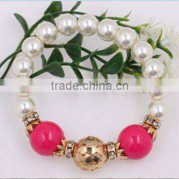 Cheap Fashion Women Style Gold Plated Beads Pearl Bracelet