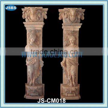 sunset red marble stone gate pillar design