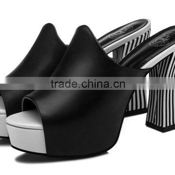 girls sebra-stripe latest high heel ladies dress shoes