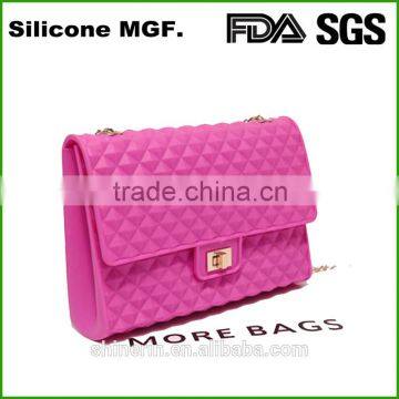 China wholesale market supplier shopping handbag silicone shoulder bag